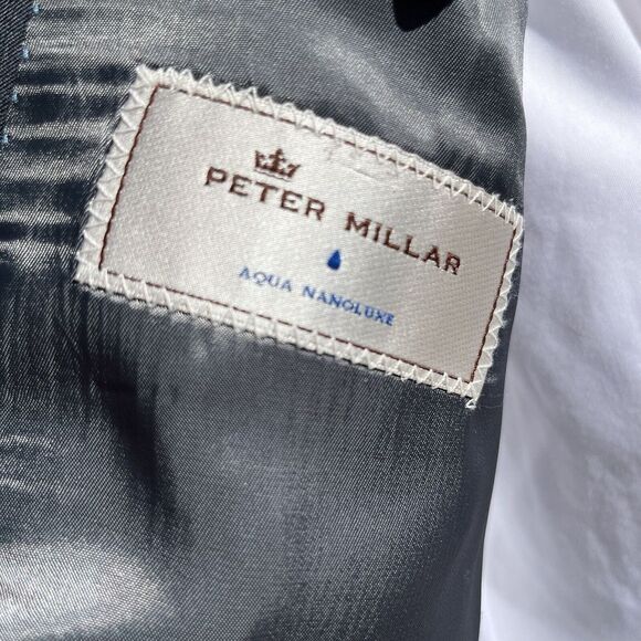 Peter Millar Aqua Nanoluxe Mens (44) formal business blazer navy blue two button